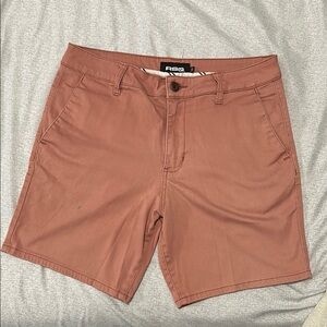 RSQ Men's Flat Front Shorts in Rust/Dark Salmon